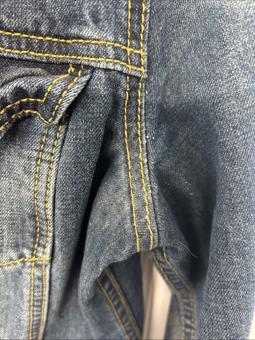 Bluenotes Blue Distressed Women's Jean Jacket with Sleeve Stripe Detail - Picture 5 of 6